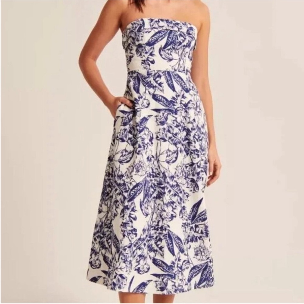 NWT XS Abercrombie & Fitch Linen MIDI Dress